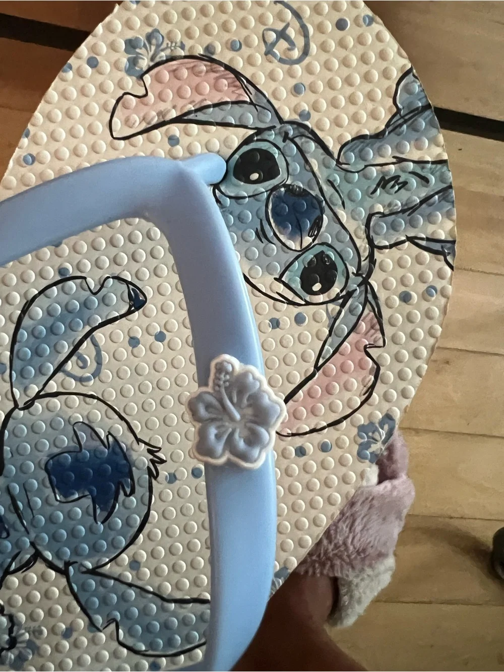 Disney Kids Blue & White Stitch Flip Flop Sandals
